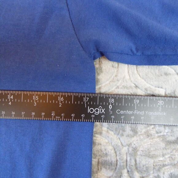 Vintage La Flame Shirt Mens Medium Blue Short Sleeve V Neck Single Stitch - Picture 5 of 9